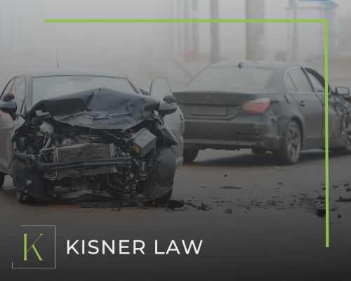 Image of a automobile car accident.  Choose Kisner Law Firm, Personal Injury, Divorce, and Medical Malpractice Lawyer